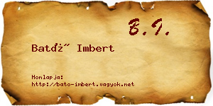 Bató Imbert névjegykártya